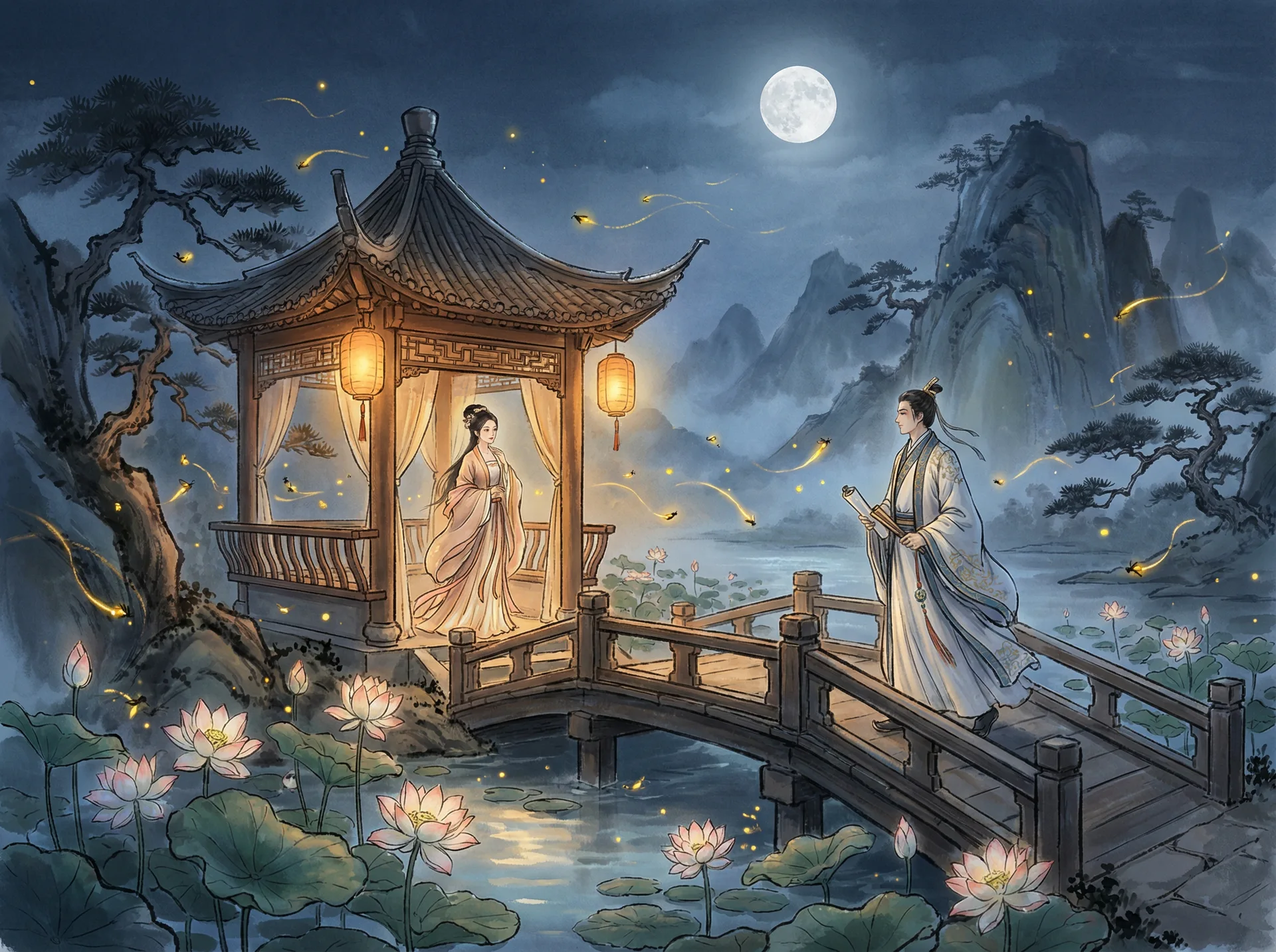 瘦猴探花 - 月下亭台